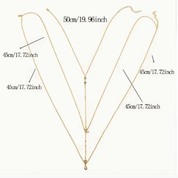 Gold Crystal Stones Layered Body Chain Jewelry - Picture 6 of 6